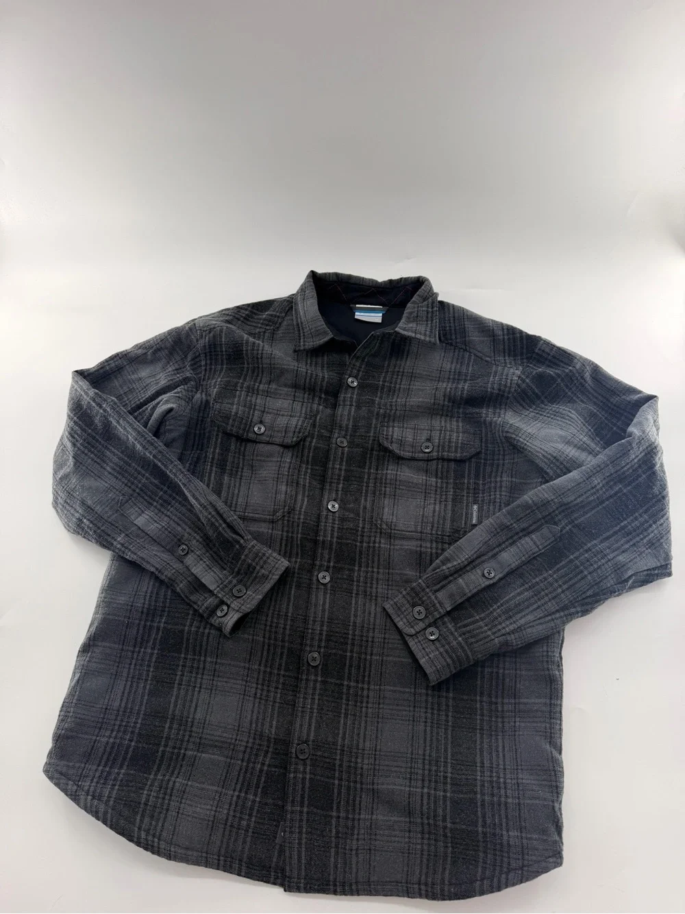 Columbia Windward II Overshirt Shirt Jacket Shacket Grey Black Wool Blend Men’s